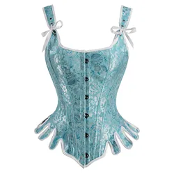 Vintage Corsets and Bustiers Vest Shapewear Brocade Lingerie Overbust Corselet Top Women Sexy Gothic Underbust Corset Victorian