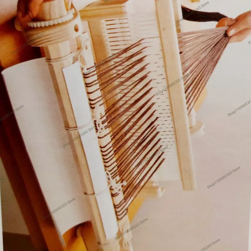 DIY solid wood multi-functional weaving loom, household spinning wheel handmade wool production textile tapestry