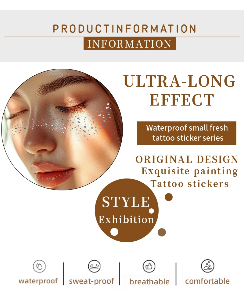 4 قطعة بقع ماكياج النمش الساخن الختم الذهبي نجمة القمر النمش ملصقات الوشم المؤقت للنساء الوجه ماكياج الموسيقى الطرف #5