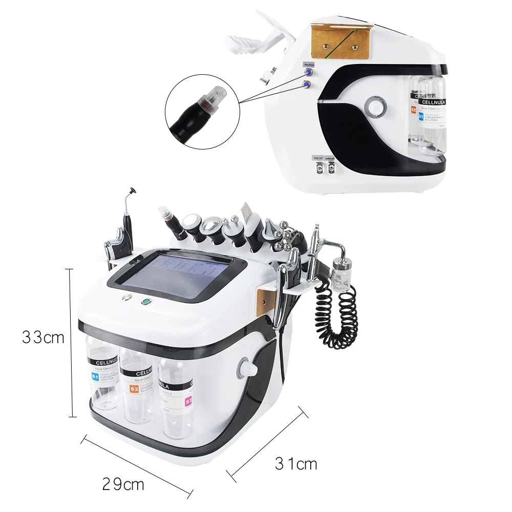 AOKO-Hidrogênio Facial máquina para cuidados com a pele Hidrodermoabrasão Profissional Hidrifting Aqua Peeling, Dispositivo de cuidados com a pele, 10 em 1, H2o2, Novo