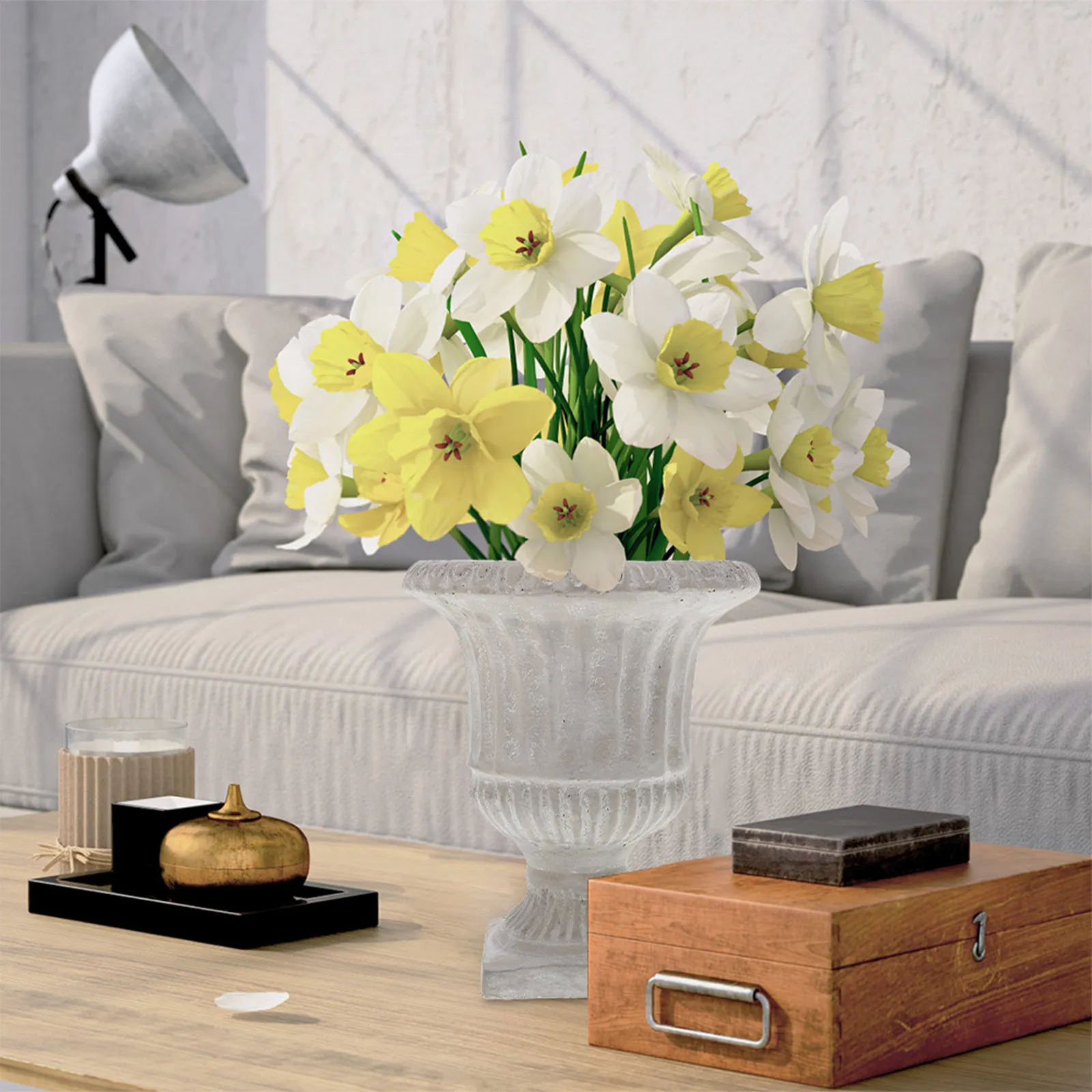 1Pcs Cement Flower Vase Simple Style Flower Arrangement Bottle Hydroponic Plants Bottle Home Office Decorative Plant Container