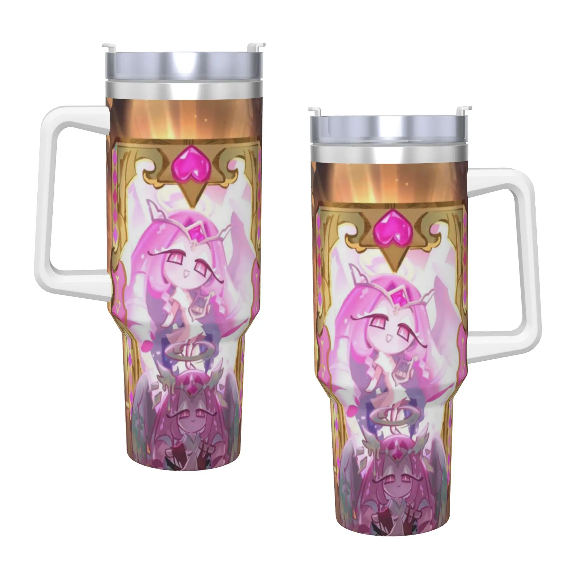 E-Eternal Sugar C-Cookie Tumbler  Cold and Hot Water Bottle Leakproof Stainless Steel Thermal Mug Graphic Camping Mugs Cup