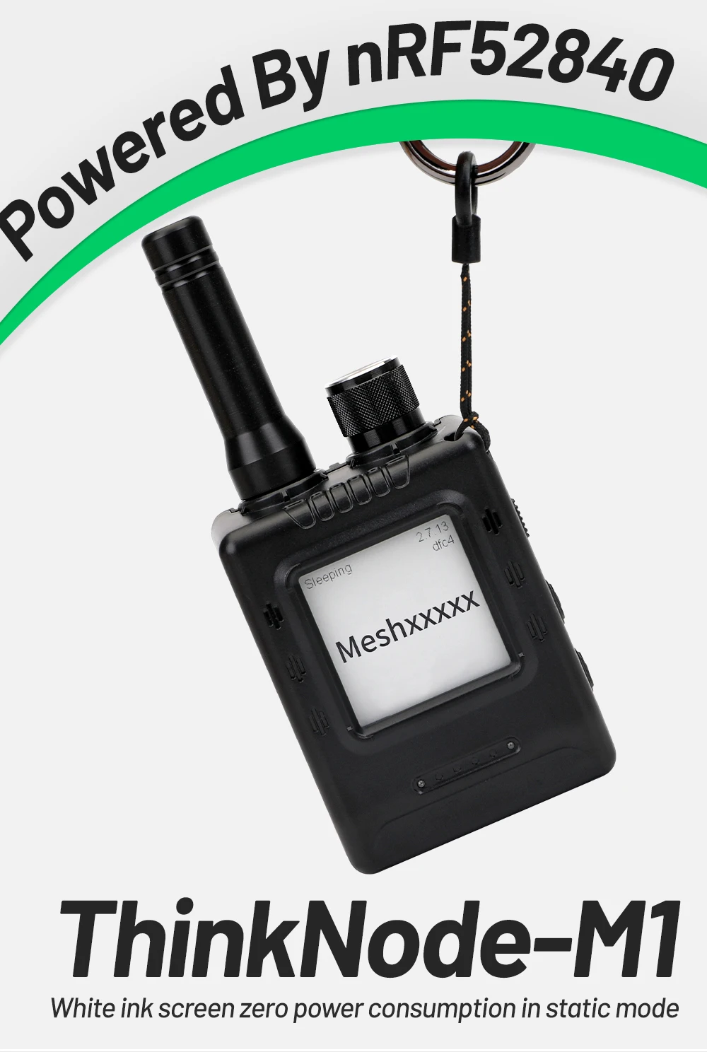 ELECROW ThinkNode M1 M5 Meshtastic LoRa-Knoten mit E-Ink-Bildschirm & GPS 868MHz 915MHz NRF52840 SX1262 Drahtloses Modul – Detail 1