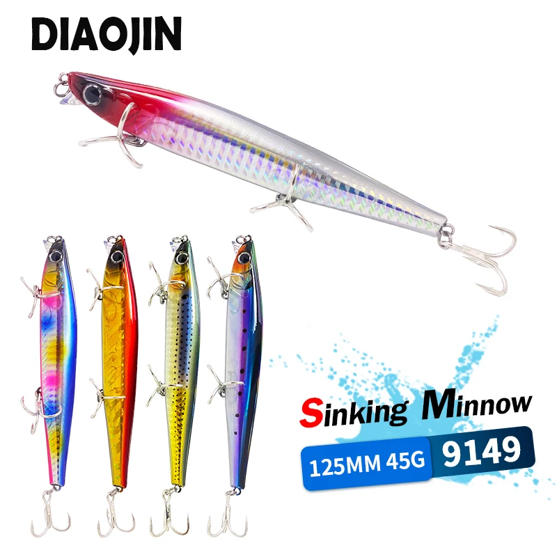 

Sinking Heavy Minnow Monster Shot Fishing Lures 125mm 45g Artificial Baits Saltwater Lures Rolling Action Pesca Fishing Tackle
