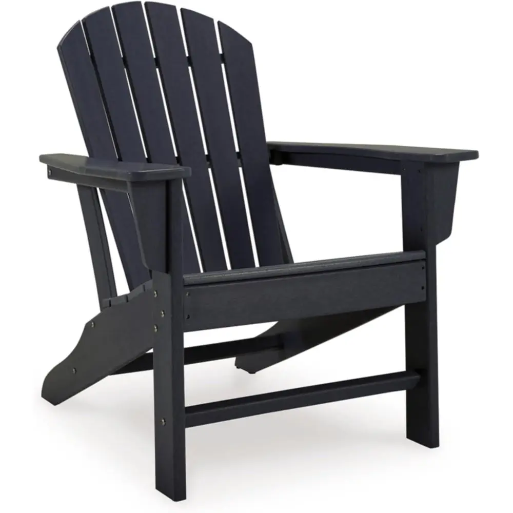 

Weatherproof Slatted Outdoor Adirondack Chair, HDPE, 31x33x38.13, Black