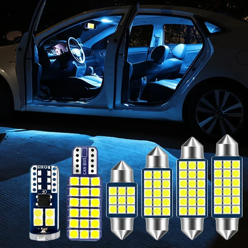 For Toyota RAV4 XA50 RAV 4 2019 2020 2021 6pcs Car LED Bulb Interior Reading Lamp Vanity Mirror Light Trunk Light Accessories