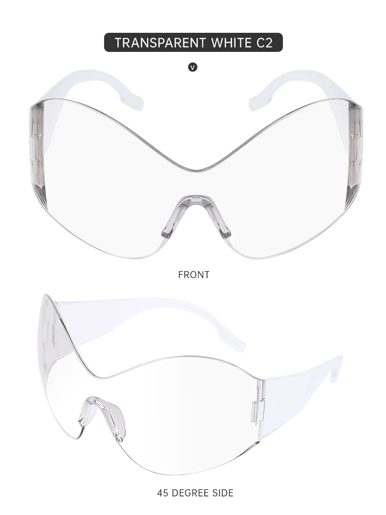 Randlose Schmetterling Sonnenbrille Frauen Männer Streetwear Y2K Sonnenbrille für Weibliche Übergroße Punk Sonnenbrille Männliche Sportbrille Unisex – Detail 17
