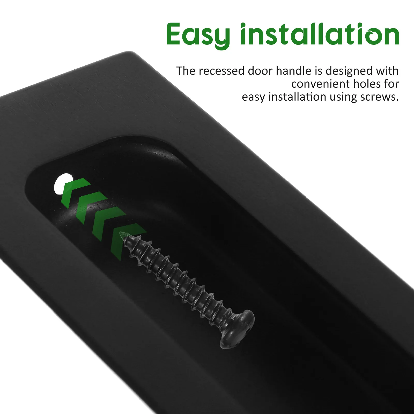 2Pcs Pocket Door Handles Recessed Sliding Cabinet Pulls Stainless Steel Hidden Edge Pulls for Wardrobes Cupboards Dressing