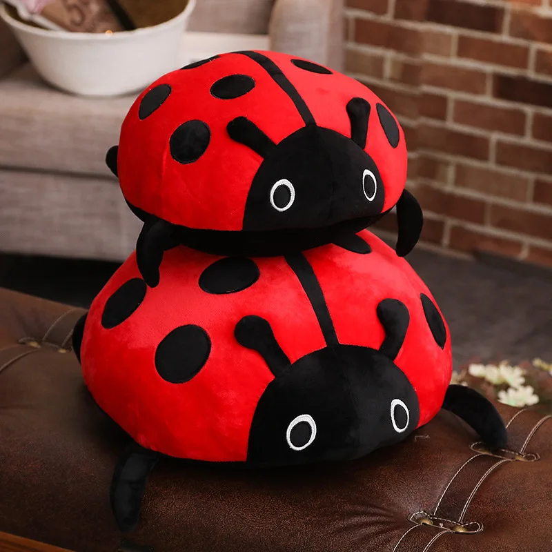 Kawaii Ladybird Cute Plush Toy Soft Ladybug Insect Hold Doll Pillow Cushion Novelty Children Birthday Christmas Gift Room Decor