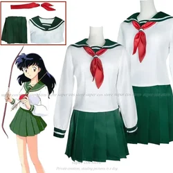 Inuyasha Higurashi Kagome Cosplay Costumes Women's Sailor Suit Halloween Schoolgirl Sailor Uniform Skirts anime cosplay in stock