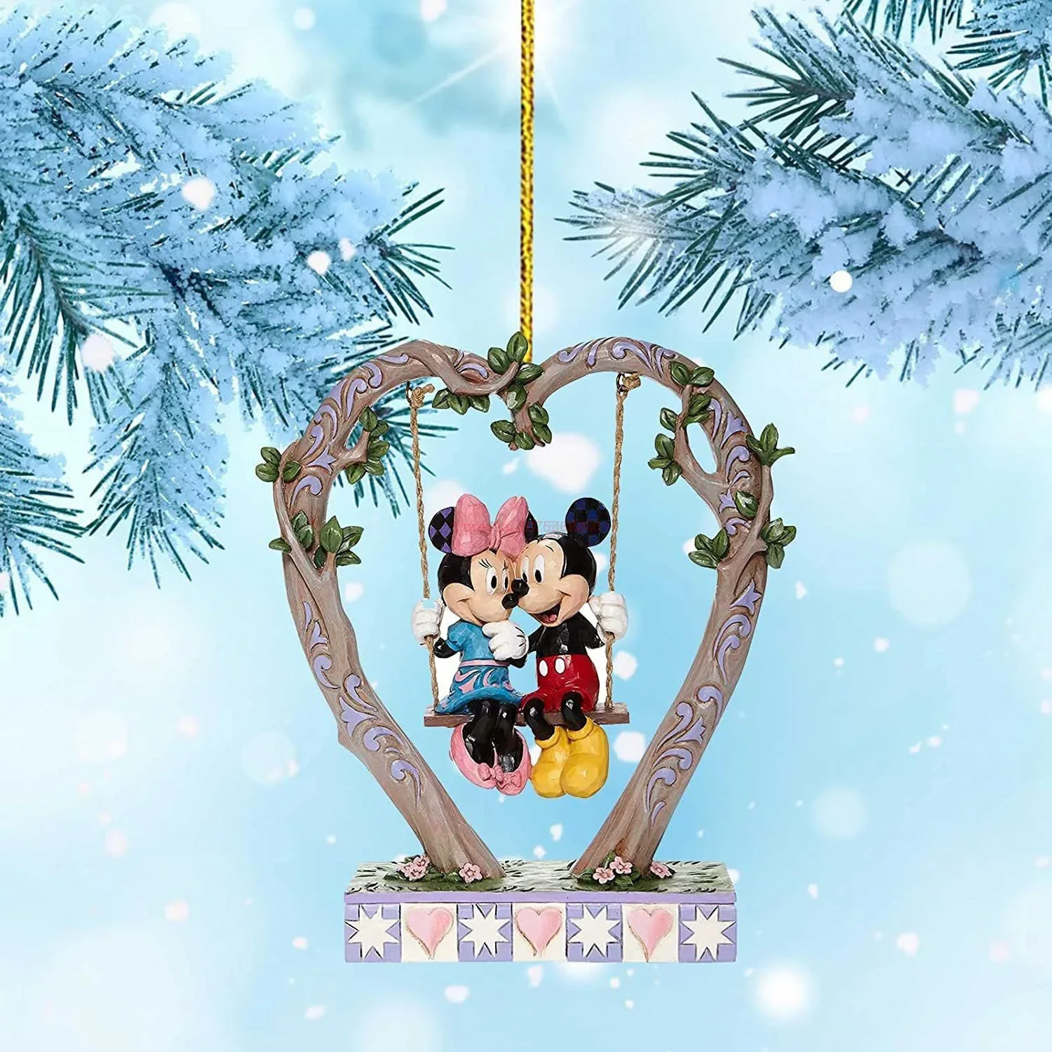 2d Disney Flat Action อะนิเมะ Mickey Minnie เมาส์ Xmas Tree ตกแต่งแขวนเครื่องประดับ Home Christmas Party ของเล่นของขวัญ