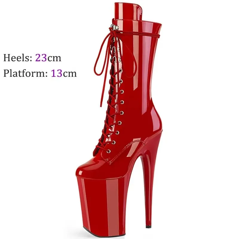 New 23CM/9inches Matte PU upper Sexy Fashion trends High Heels Platform stripper heel ankle boot Pole Dance shoes