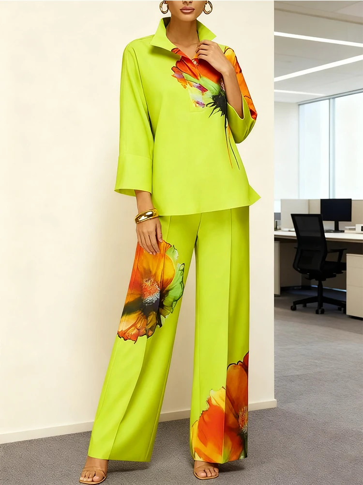 Beautyblue Mock Neck Mini sukienki damskie sukienki z nadrukiem nowa linia A z długimi rękawami plisowana wysoka talia Y2k ubrania sukienka Boho