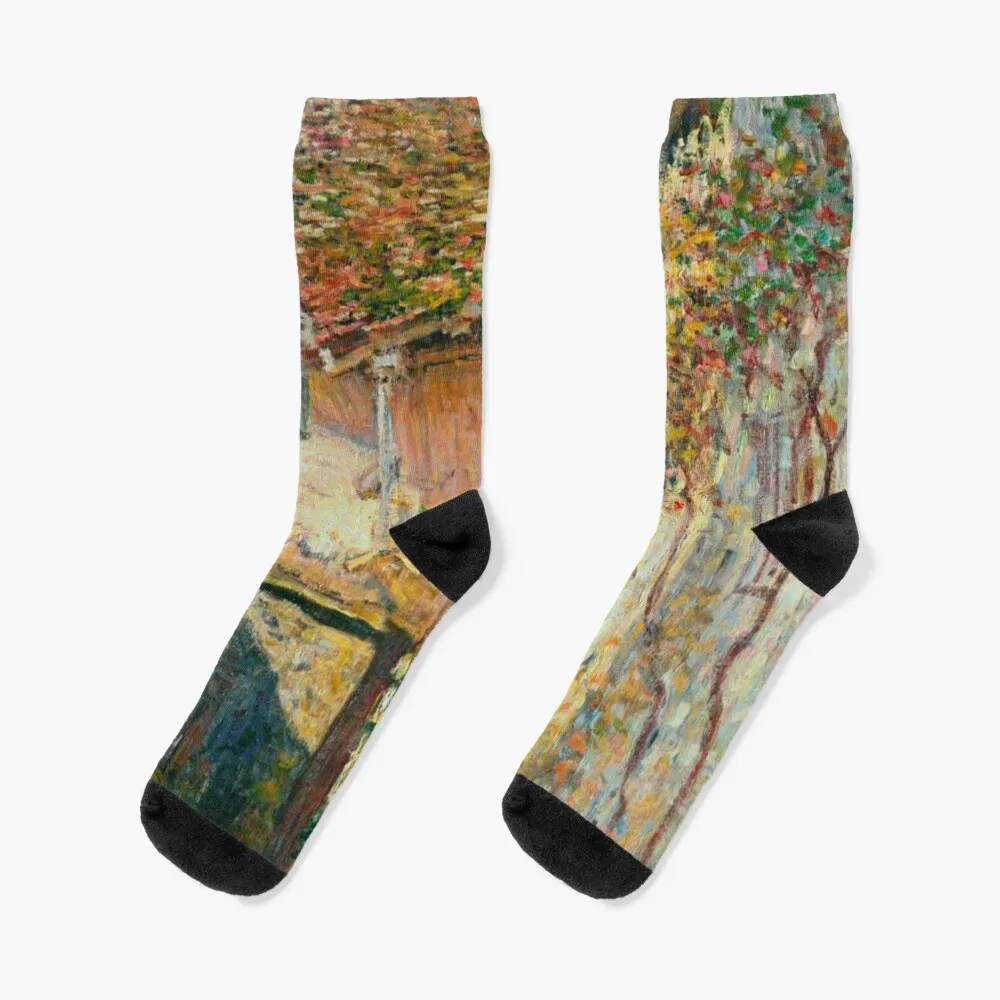 Claude Monet -The staircase Socks Soccer luxe Stockings man Socks Ladies Men's