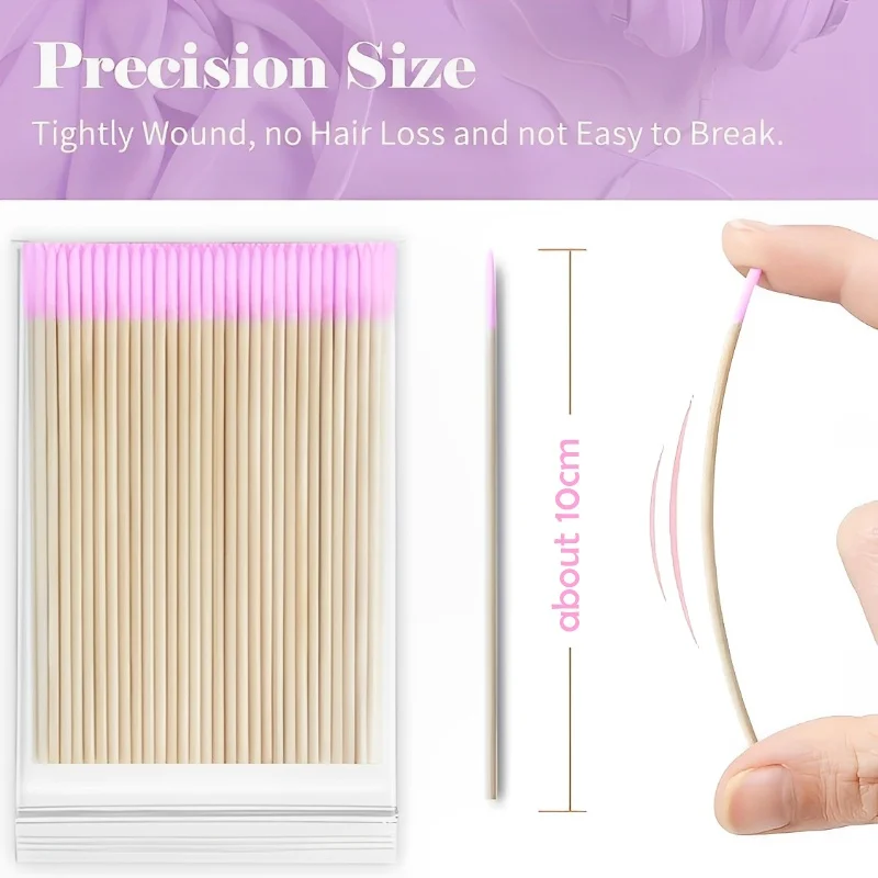 100/300/500Pcs Einweg Holz Baumwolle Tupfer Doppel Kopf Lippenstift Ohr Tupfer Wimpern Reinigung Baumwolle Knospen Maniküre schönheit Liefert – Detail 8