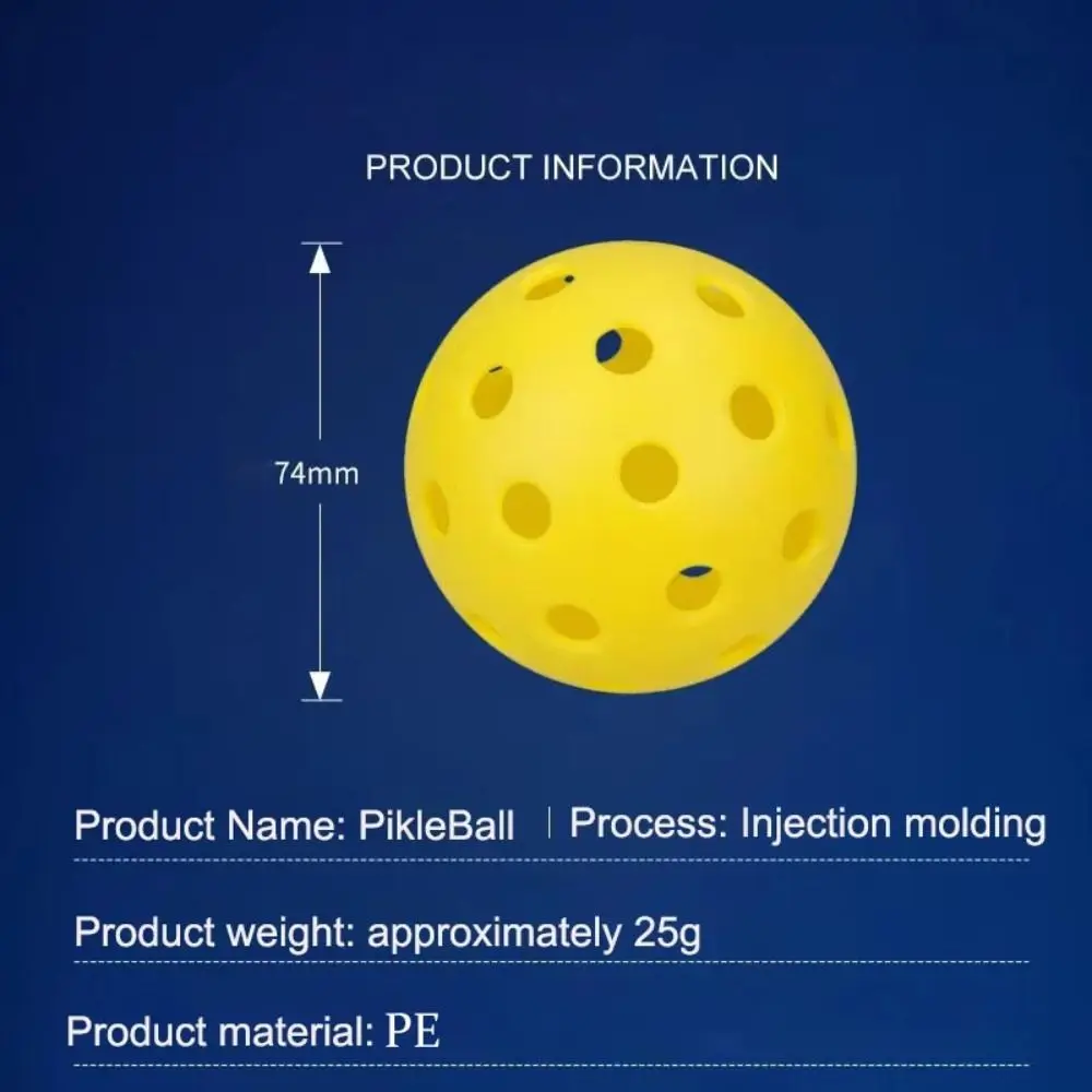 3pcs 40 Holes Pickleballs 74mm High Visibility & Bounc Pickleball Balls with Clear Plastic Bucket Pickleball Accessories