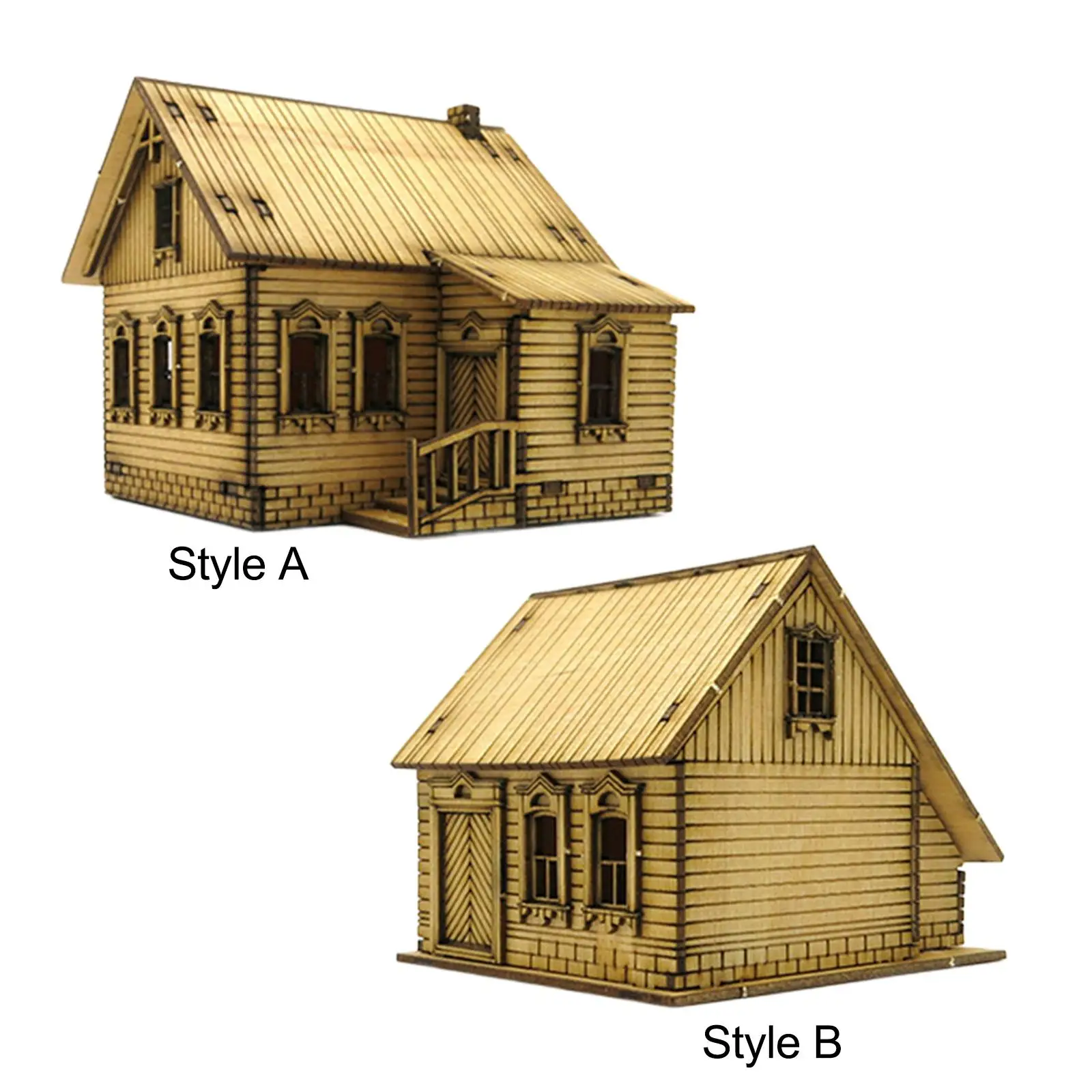 Modello di scena di architettura di casa europea in legno 1/72 per accessorio scena di guerra