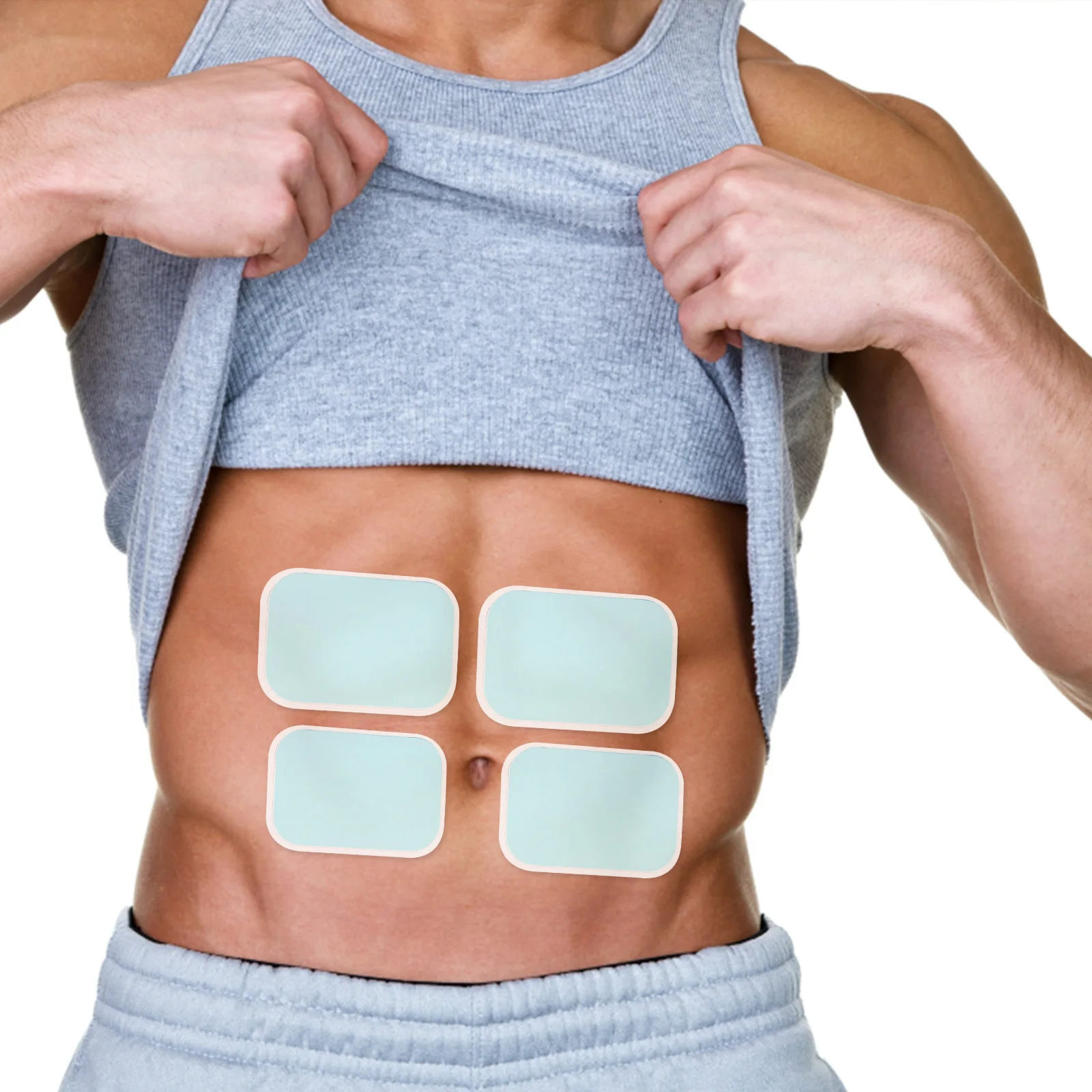 

12Pcs Gel Pads Replacement ABS Stimulator Fitness Patch Muscle Trainer Abdominal Toner Waist Trimmer Pads