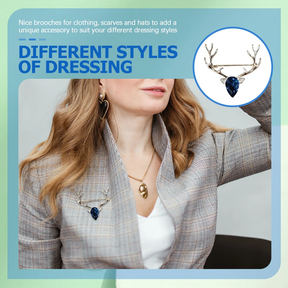 

1pc Deer Brooches For Women Clothes Scarf Hat Alloy Lapel Pins Durable Jewelry Decoration Gift Festival Christmas