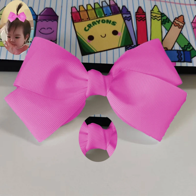 

10pces NEW 4.5inch Handmade Solid Hair Bows With Clips Girls Solid Grosgrain Ribbon Hair Bow Kids Boutuique Hair Accessories