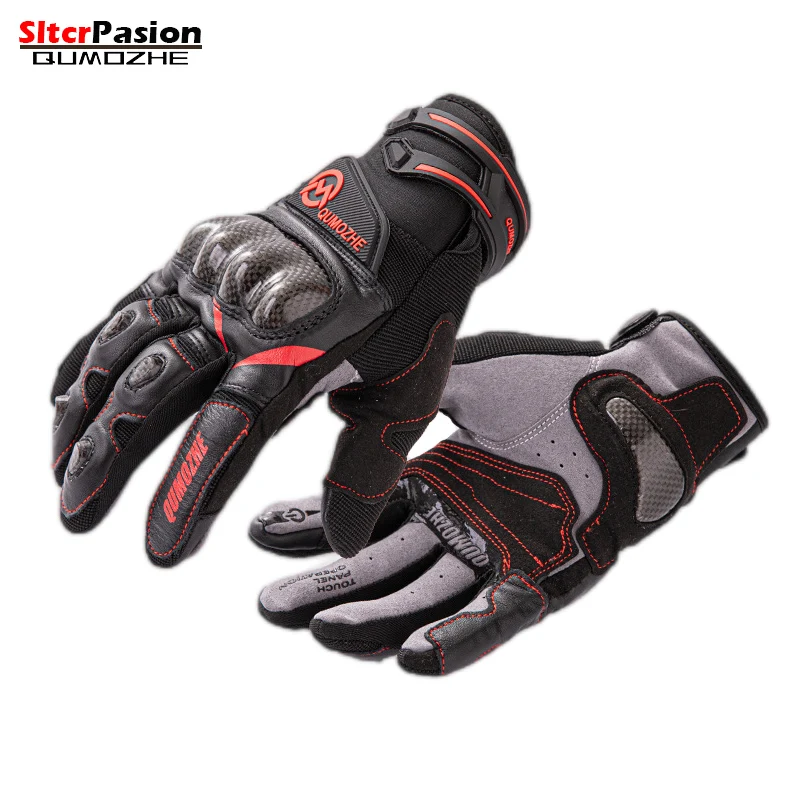 

Motorcycle Gloves Leather Carbon Fiber Breathable Motorbike Riding Gloves Cycling Touch Design Fist Joint Protect Shockproof