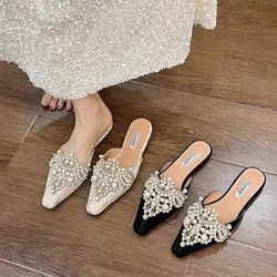 Comemore Shoes Women's Flat Bottom Slippers Designer Sandals Women Summer 2025 Ethnic Style Block Heels Mules Slides Flip Flops