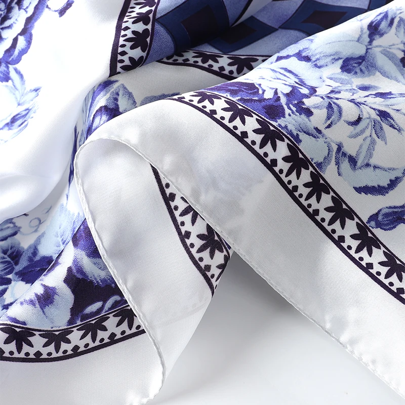 New Print 70cm Silk Satin Headkerchief Women Luxury Design Neck Tie Scarf Female Hair Hand Wrist Foulard Shawl Hijab Bandana