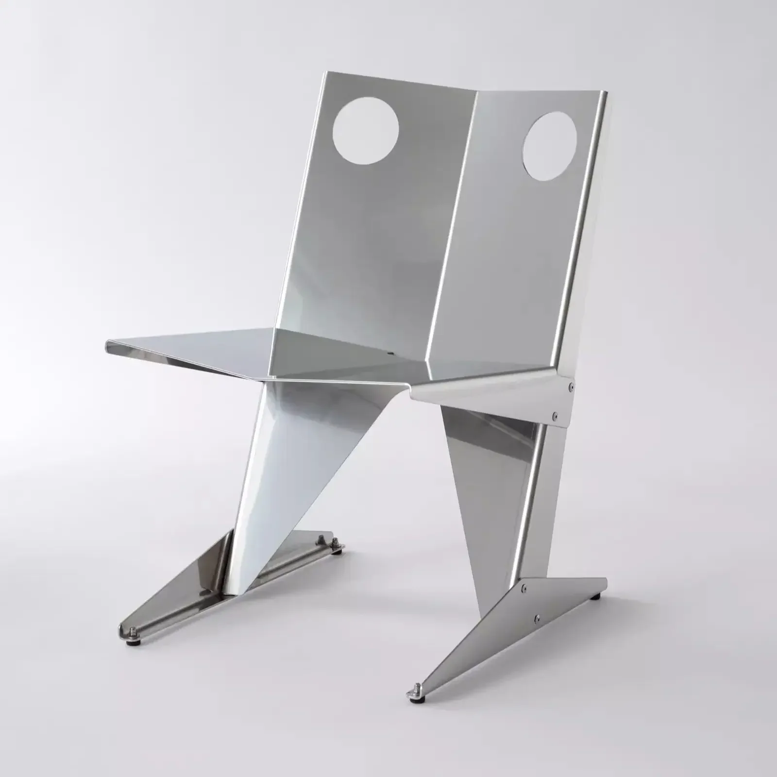 Modern Art Fashion Chair, Installation Art Furniture, Stainless Steel Metal Chair