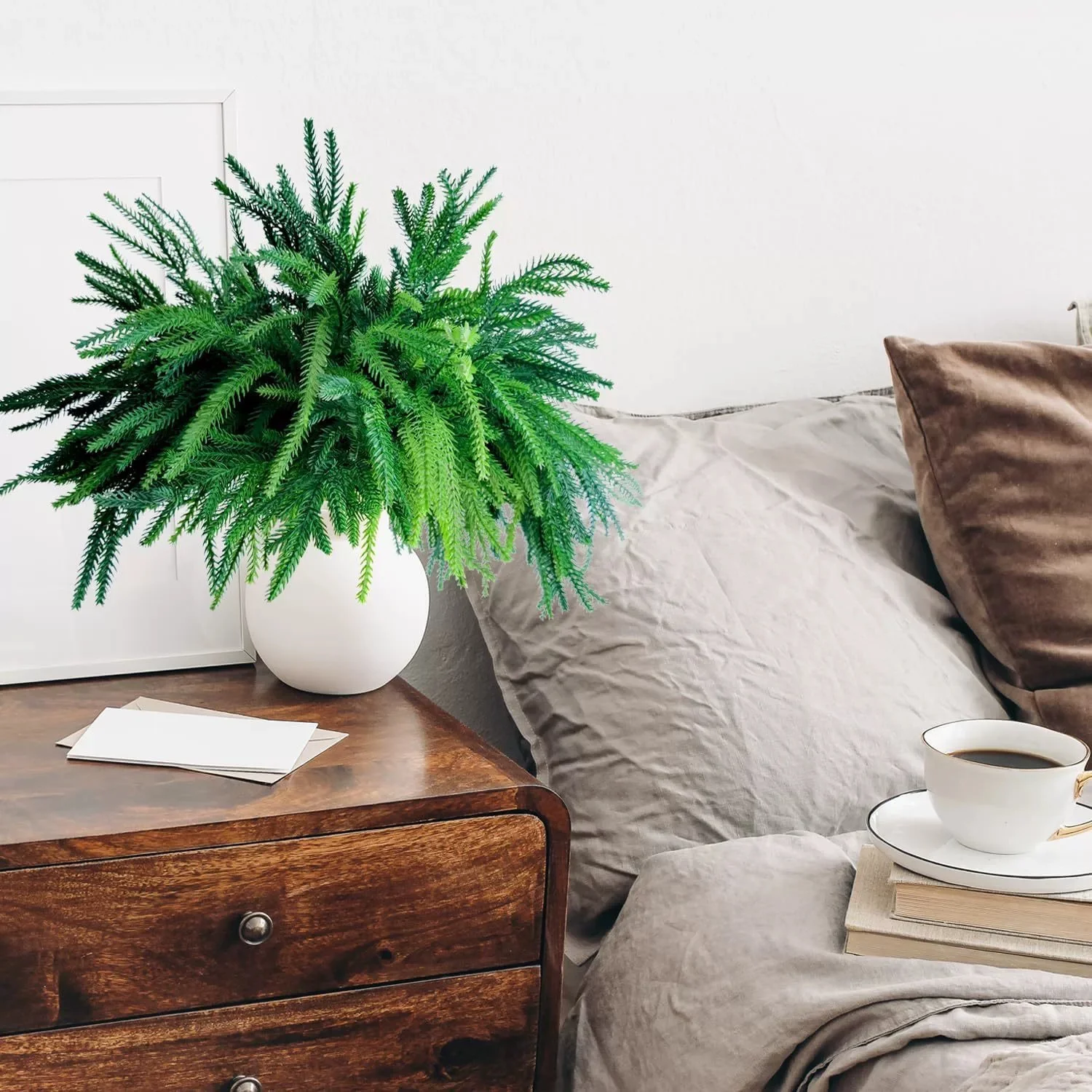 

45cm Artificial Norfolk Pine Branches Xmas Branches Fake Plants Greenery Sprigs DIY Craft Garland Home Garden Decor Christmas