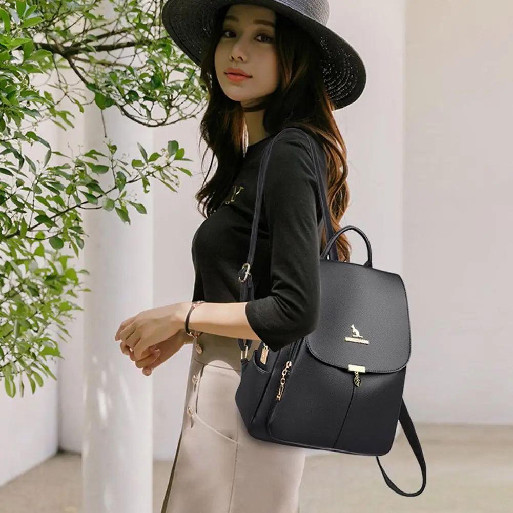 Female Large Capaci Leather Bapa Soft Cowhide Travel Bag Double Oulder Bag Faionable Neutral Daily Use Backpack