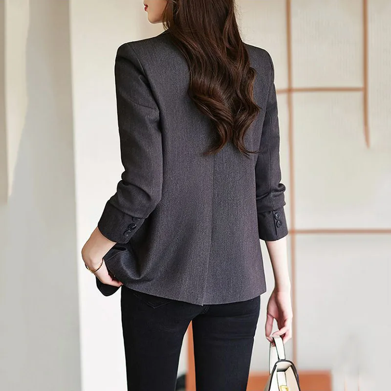 كبار تحسس الرجعية الدنيم البدلة سترة الإناث الخريف الشتاء جديد رداء غير رسمية قمة الموضة النسائية مكتب الملابس المهنية السترة