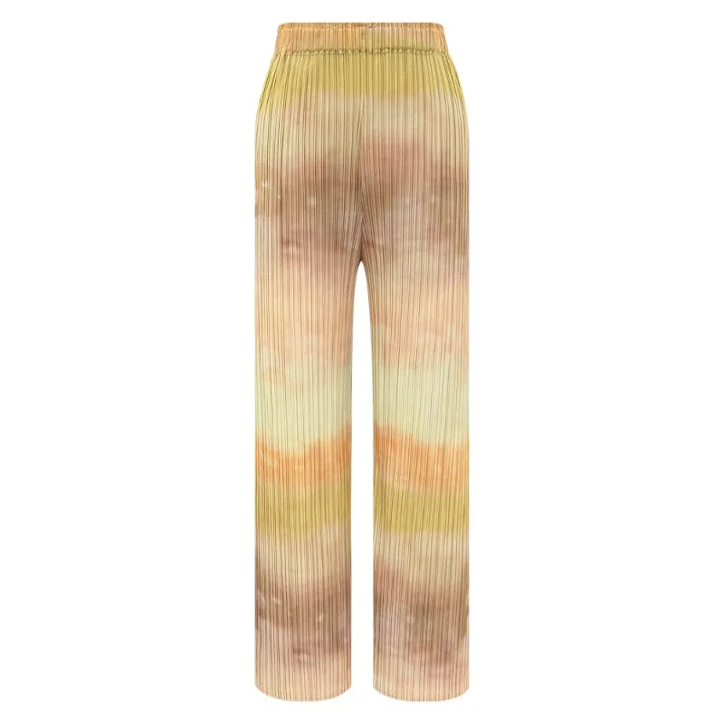  Pleated Pants 2026 Summer New Artistic Gradient Print Women Stretchy Draped Straight Pants Simple Casual Fashion Clothing