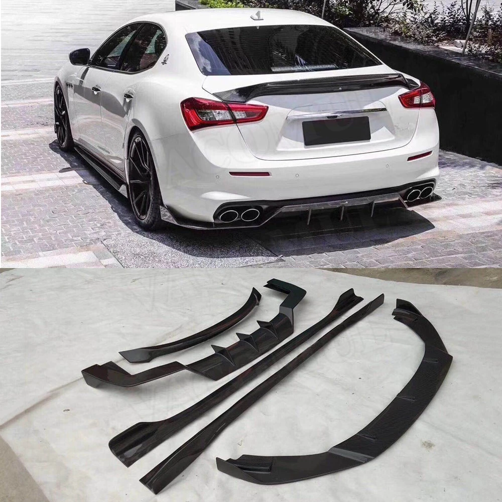 

VACOMUL Front Chin Shovel Rear Lip Diffuser Spoiler Side Skirts for Maserati Ghibli 2018-2019 Carbon Fiber BodyKits Bumper Guard