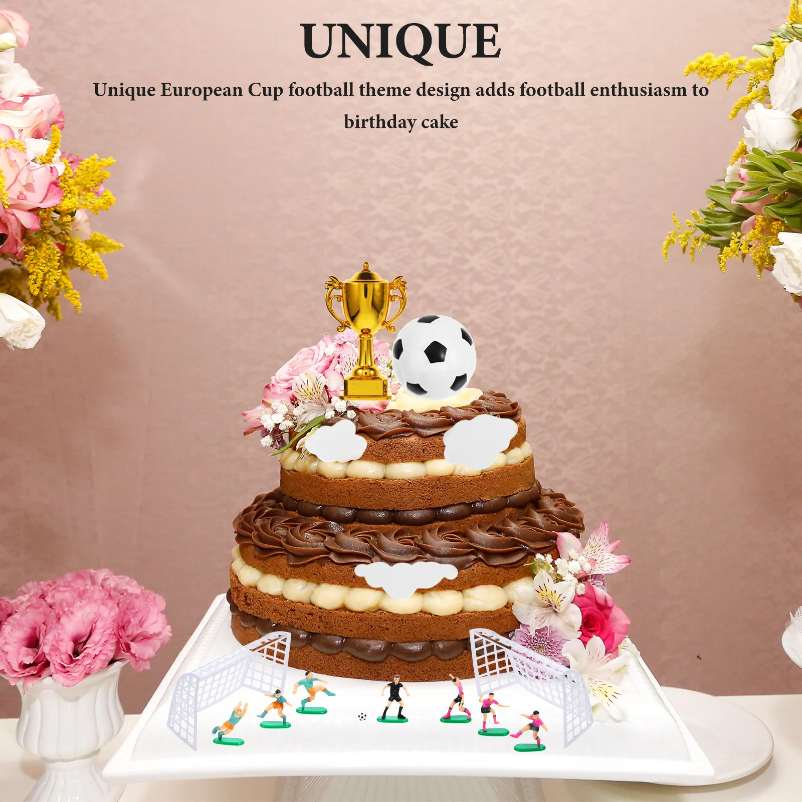 

1Set Football Soccer Cake Toppers Player Trophy Mini Decorations Birthday Cake Sports Party Soccer Fans Football Cupcake Toppers