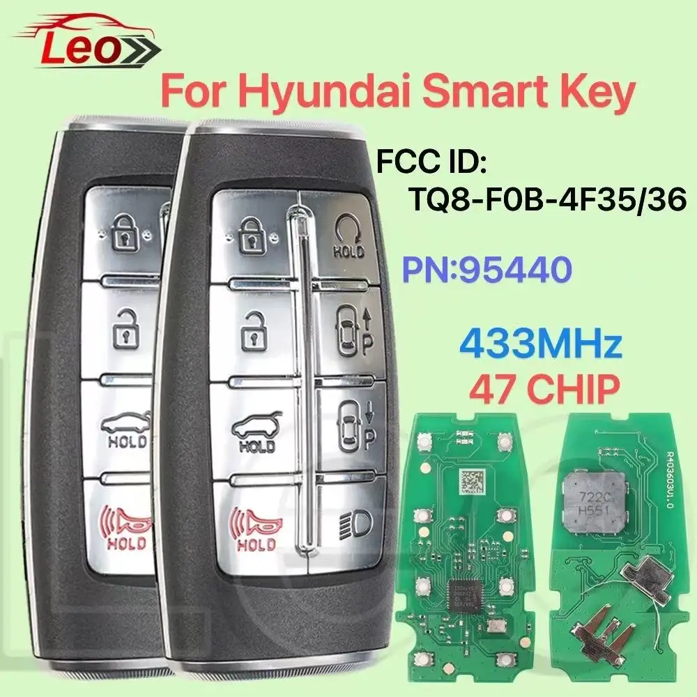 Leo PN:95440-T6011/DS010/AR011/T1200/T1210 433MHz 47CHIP Car Smart Remote Key For HYUNDAI Genesis G70 G80 2021 2022 2023 2024
