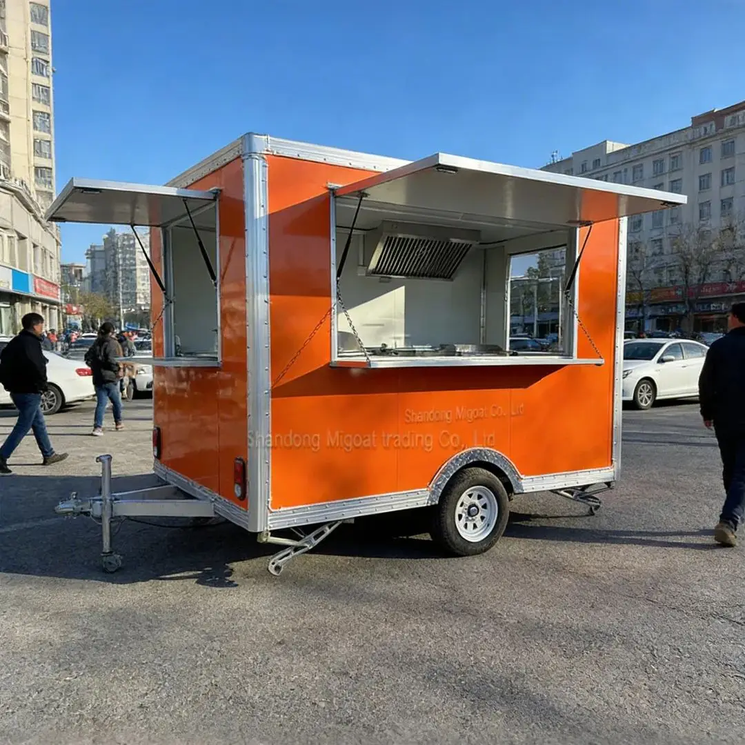 

Индивидуальный прицеп для концессионной еды на открытом воздухе с раковиной и вытяжкой, мобильный грузовик для общественного питания