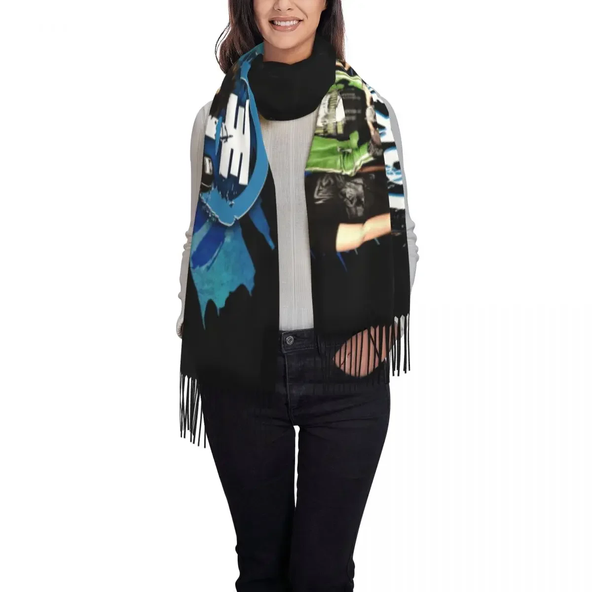 Ladies Long Pop Rock Band Tokio Hotel Scarves Women Winter Soft Warm Tassel Shawl Wraps German Scarf