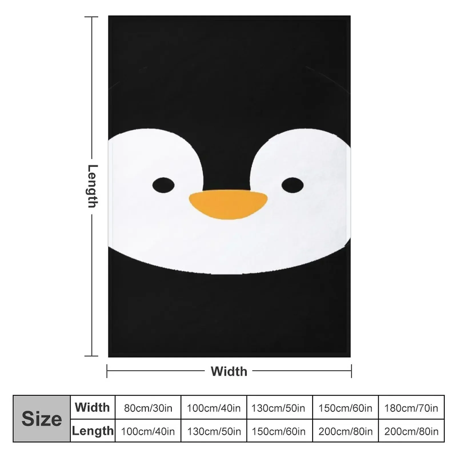 Penguin Face Throw Blanket couch cozy soft plush fuzzy picnic outdoor blanket
