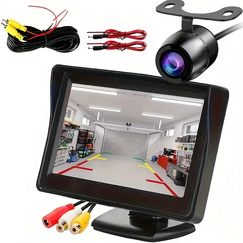 4.3IN Car Rear View Camera for Upgrade Kit Vehicles with Monitor Kit Backup Camera Guideline Display for Reversing Parking
