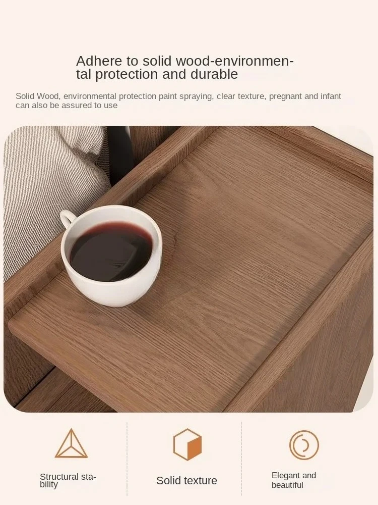 Solid wood bedside mini small extremely narrow bedside cabinet ultra narrow crevice rack