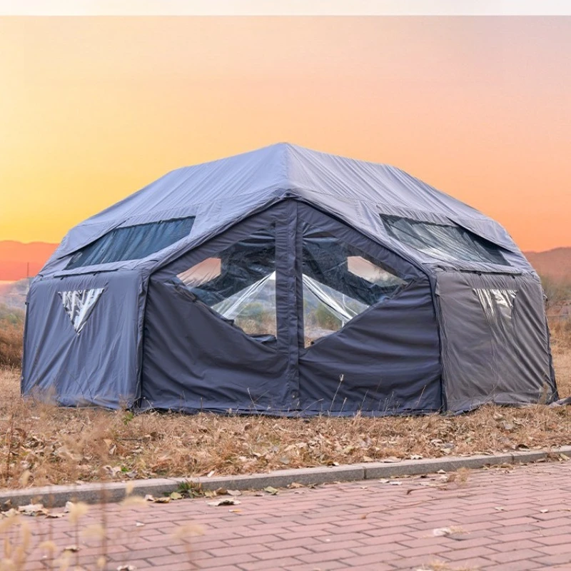 

Outdoor camping inflatable tent, overnight warm travel tent equipment