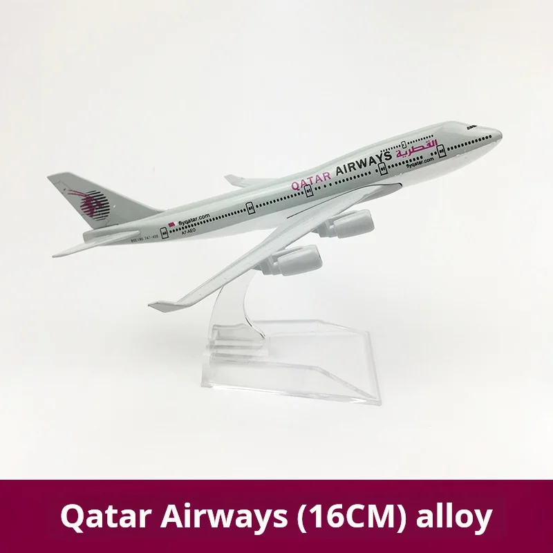 Aircraft model alloy static ornaments 16CMQatar Airways Boeing747 Model Aircraft Metal Diecast Aviation Landing Gear Ornament