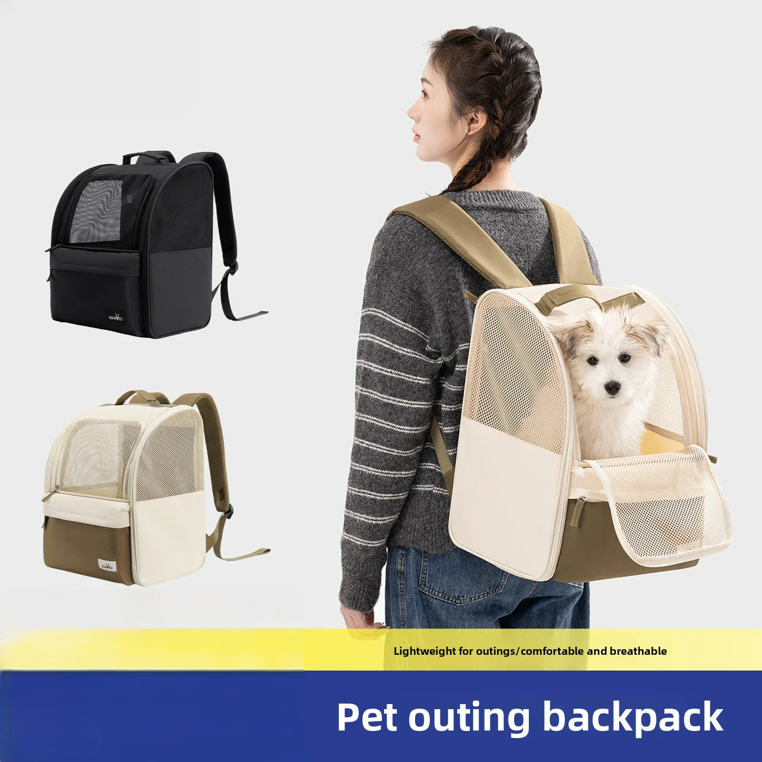 

Large Capacity Pet Carrier Backpack Breathable Cat Dog Bag for All Seasons Travel