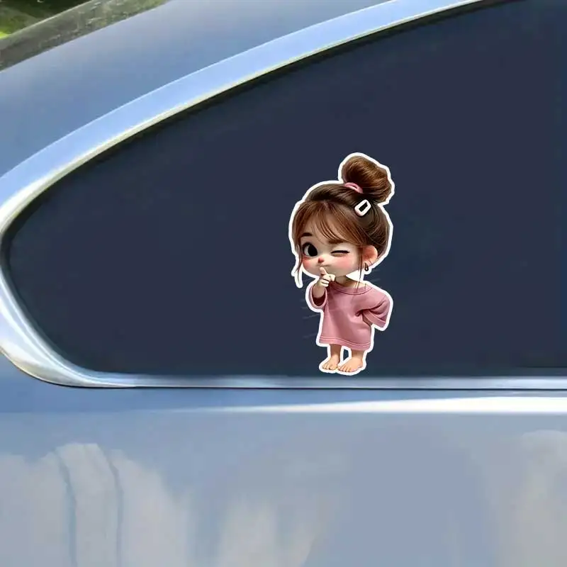 Cute Girl PVC Car Stickers Waterproof Weatherproof Decals for Notebook Computer Wall Decoration Q118