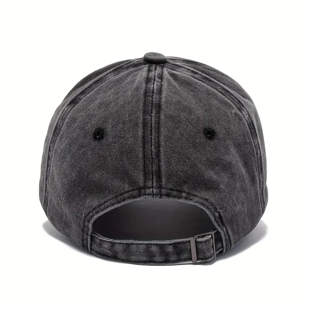 Retro Distressed Letter Baseball Caps for Men Women Adjustable Washed Cotton Peaked Cap Outdoor Sun Hat Fashion Hip-hop Hats