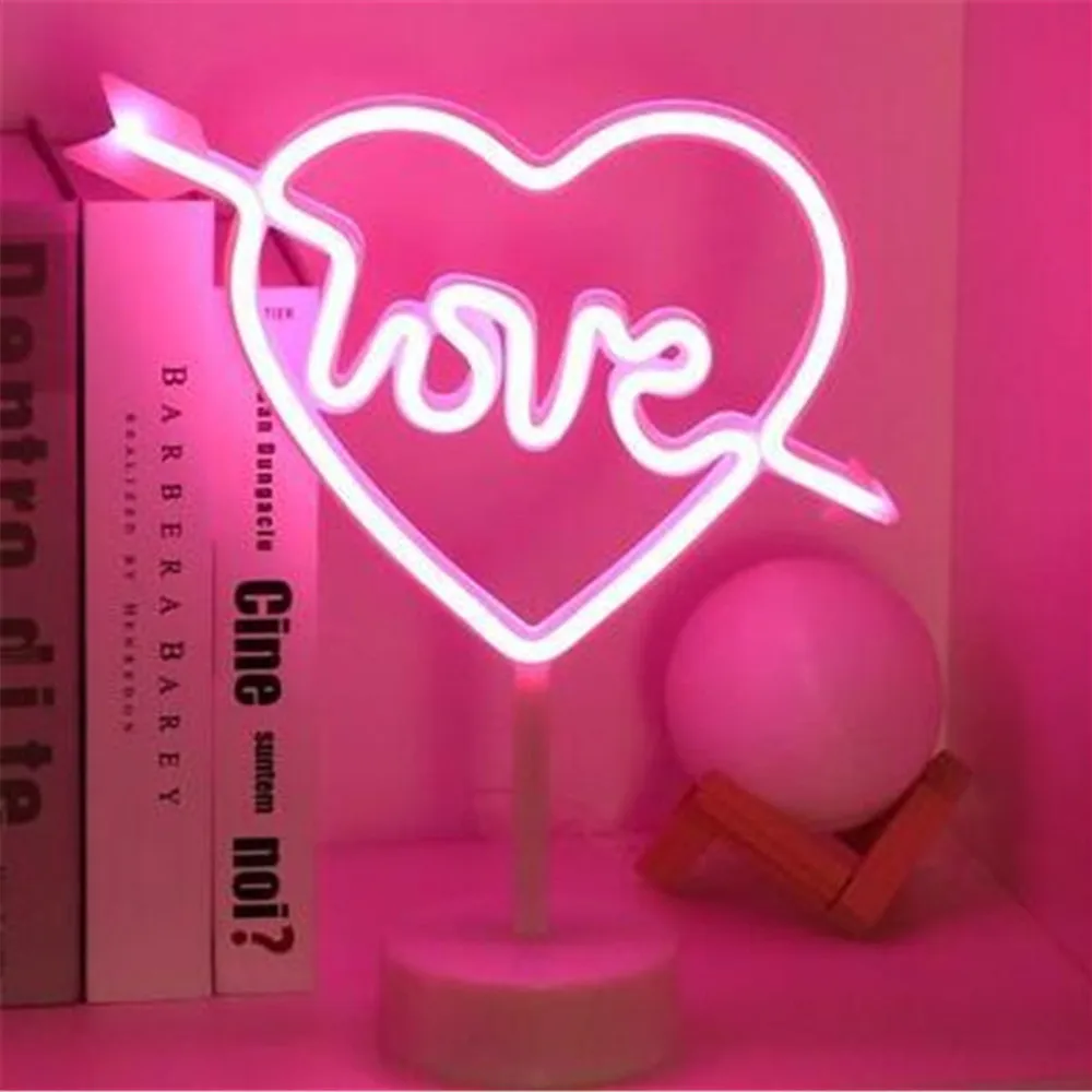 

Светодиодные неоновые вывески Love, вечерние настенные художественные украшения, комната, бар, пиво, USB/аккумулятор, неоновые лампы, настенные рождественские ночные огни