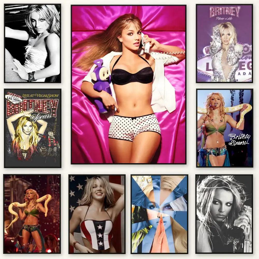 Pop singer Britney Spears Poster Frameless Peel-and-Stick Removable Wall Art Print