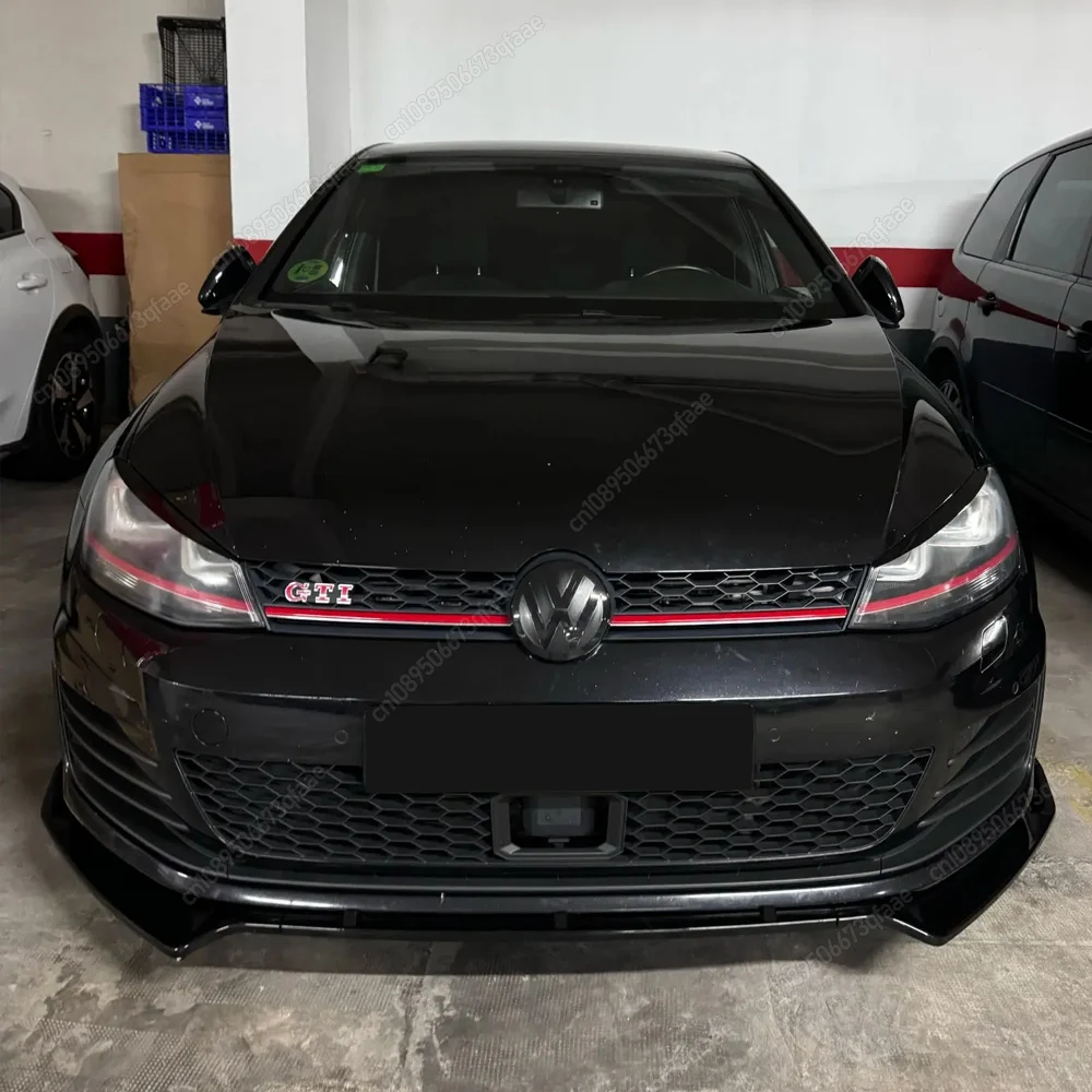 

3 шт. для Golf 7 7,5 MK7 MK7.5 GTI GTD GTE R R-Line 2012-2020 автомобильный передний бампер, разделитель губ, диффузор, спойлер, черный Bodykit Tuning