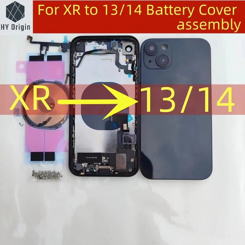 DIY Back housing For iPhone XR To 13/14 Back Cover Assembly Fully Compatible For  XR to 14 Back Housing Free Gifts Free Shipping