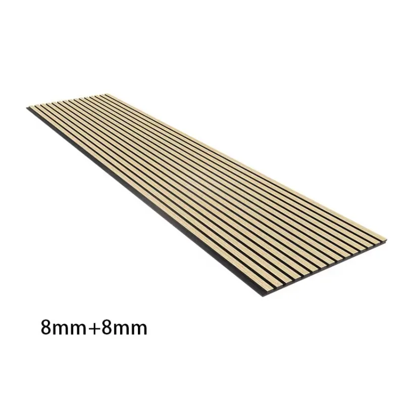 2400x600mm Acoustic Panel Japanese Style Wood Veneer Sound Absorbing Wall Panels 8mm For Minimalist Interior